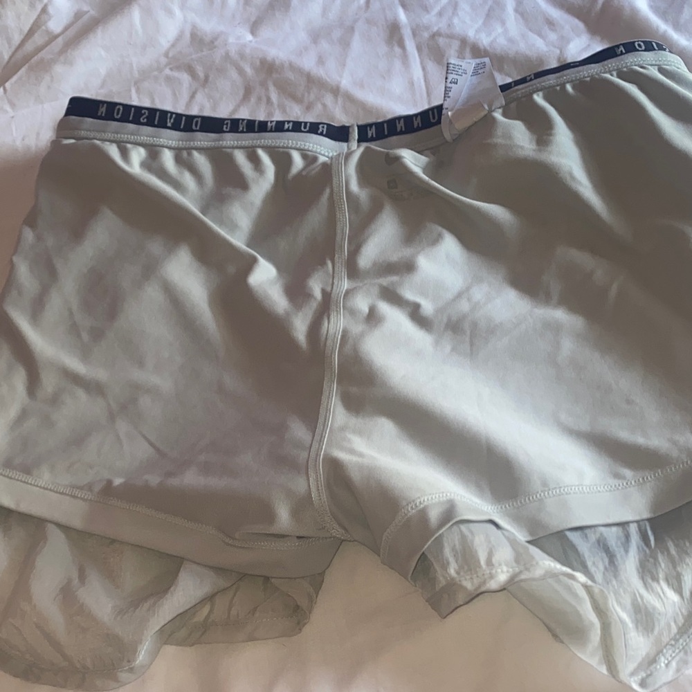 Nike Women's Light Gray Shorts with black Swoosh - Picture 8 of 11